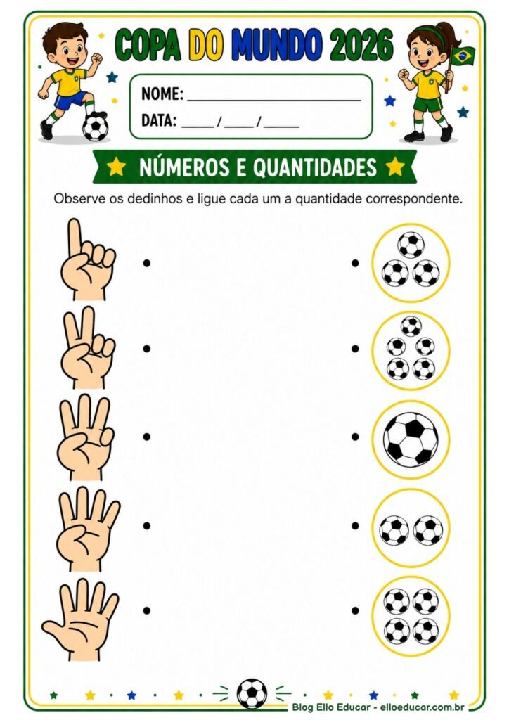 Atividades da Copa do mundo para Educação Infantil