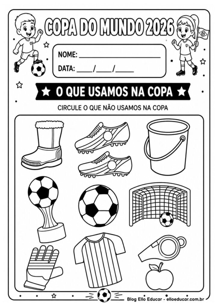 Atividades da Copa do mundo para Educação Infantil