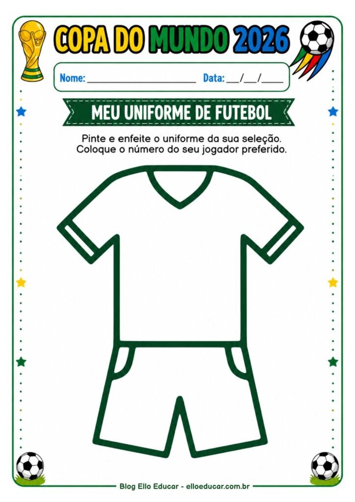 Atividades da Copa do mundo para Educação Infantil