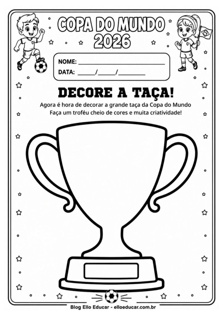 Atividades da Copa do mundo para Educação Infantil