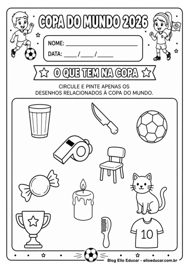 Atividades da Copa do mundo para Educação Infantil