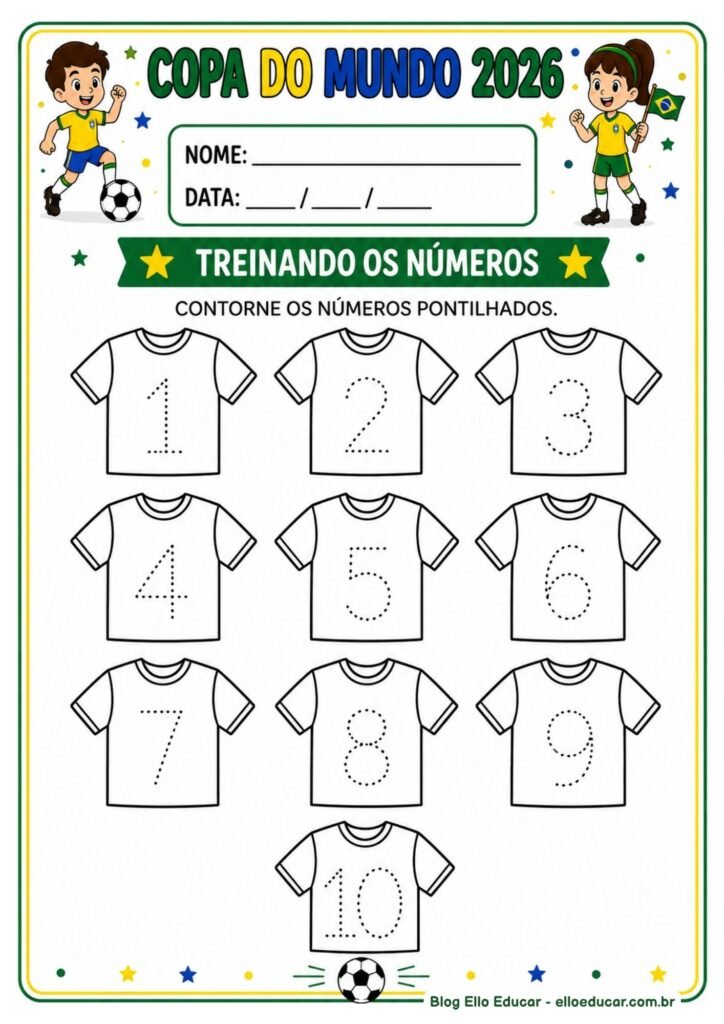 Atividades da Copa do mundo para Educação Infantil
