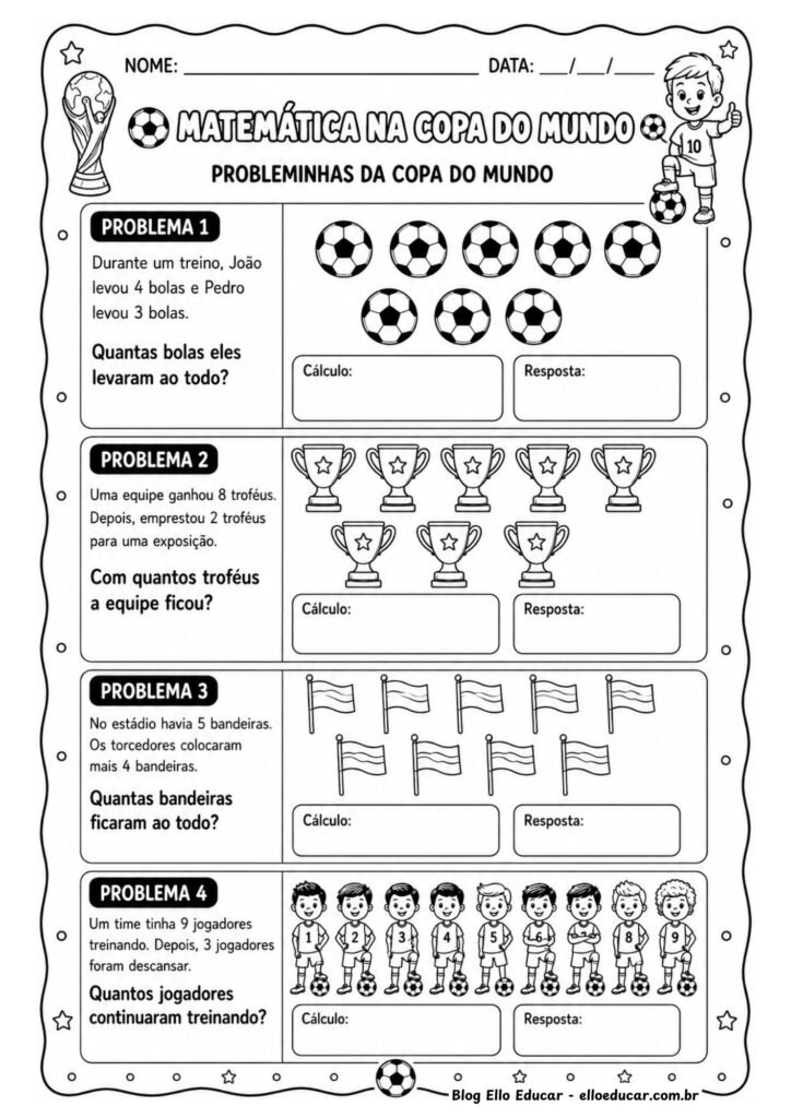 Atividades de Matemática da Copa do Mundo 2° ano