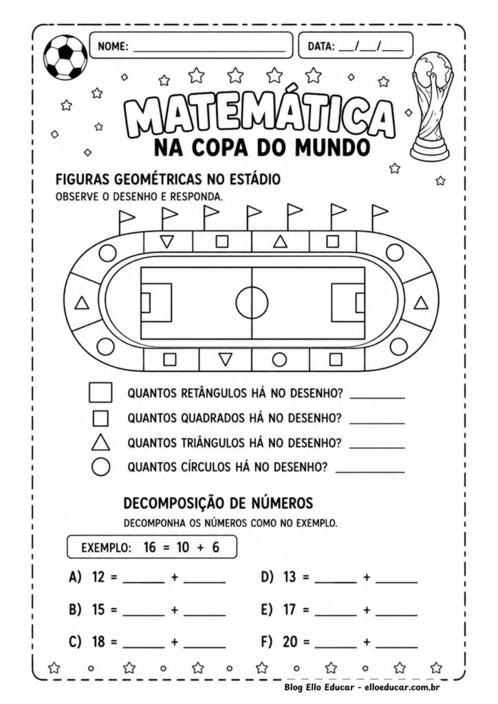 Atividades de Matemática da Copa do Mundo 2° ano
