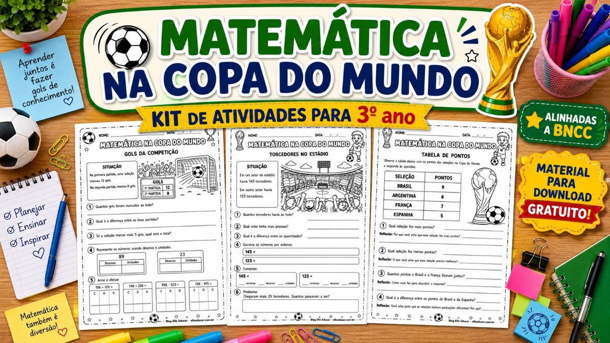 Atividades de Matemática da Copa do Mundo 3° ano: recurso em PDF