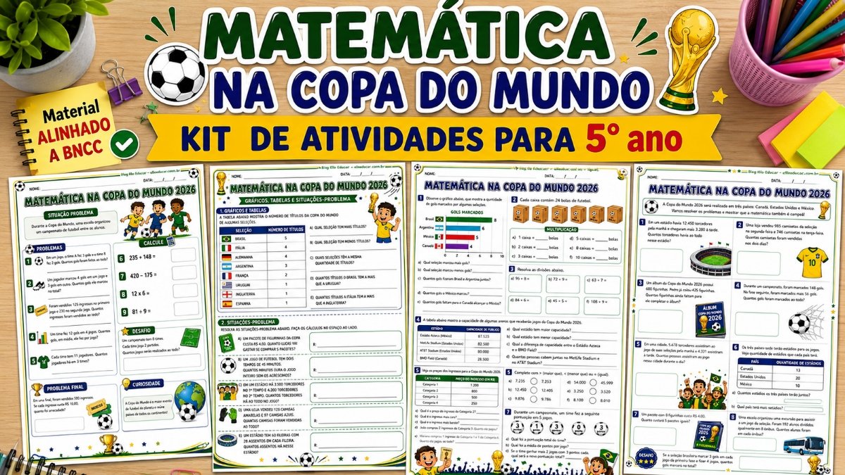 Atividades de Matemática da Copa do Mundo 5º ano: Kit gratuito em PDF