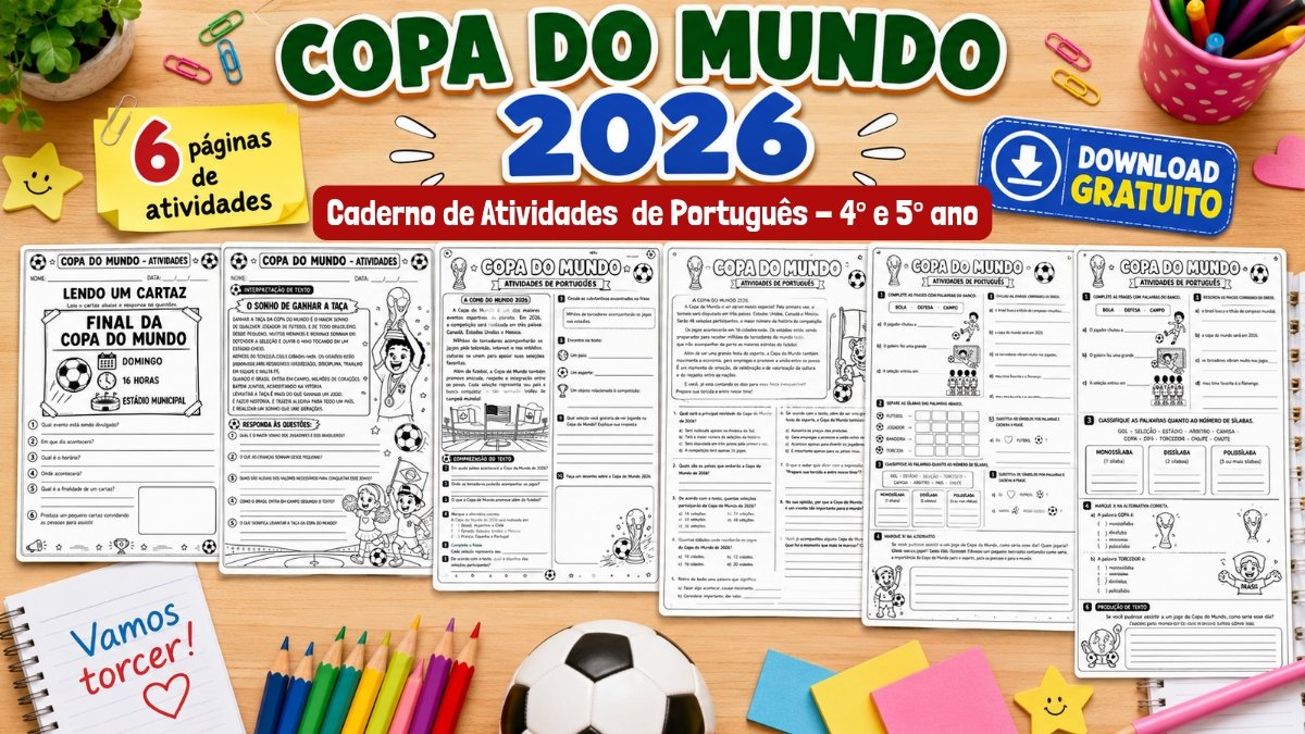 Atividades de Português da Copa do Mundo 4º e 5° ano alinhadas à BNCC