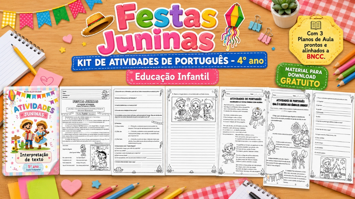 Atividades de Português sobre Festas Juninas 4° ano.