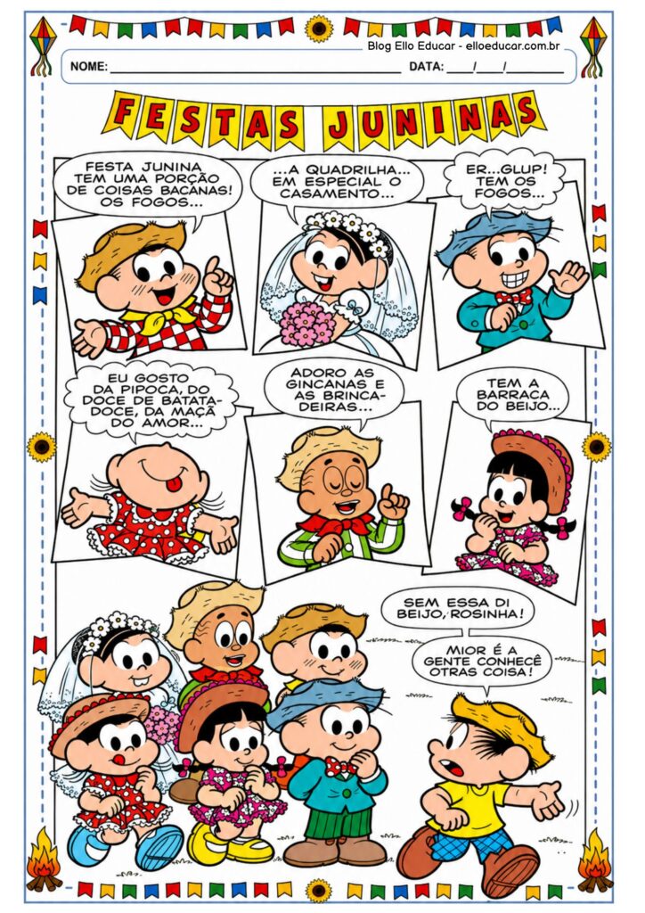 Atividades de Português sobre Festas Juninas para 4° ano