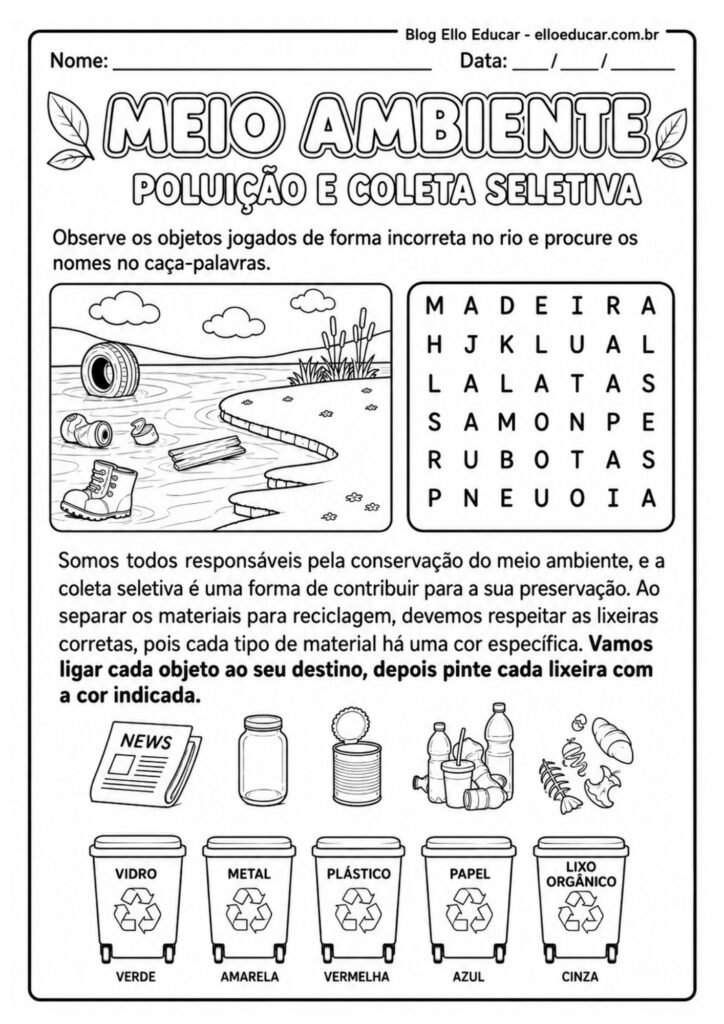 Atividades sobre Meio Ambiente 1° ano
