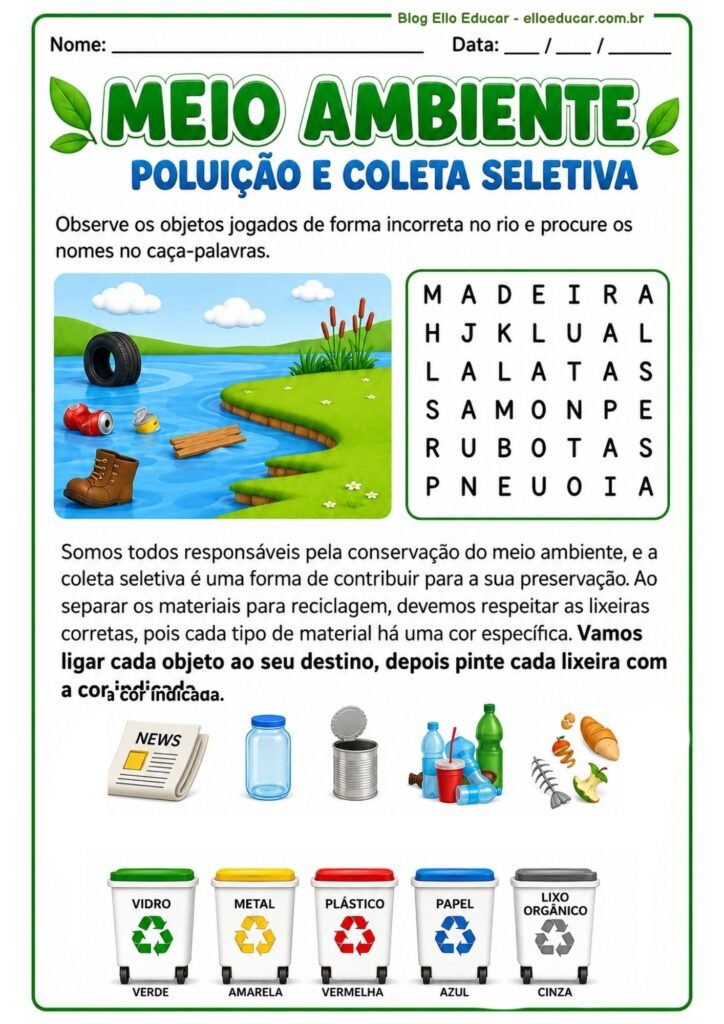 Atividades sobre Meio Ambiente 1° ano