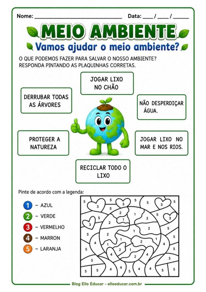 Atividades sobre Meio Ambiente 1° ano