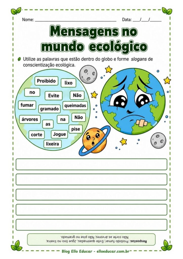 Atividades sobre Meio Ambiente 2° ano