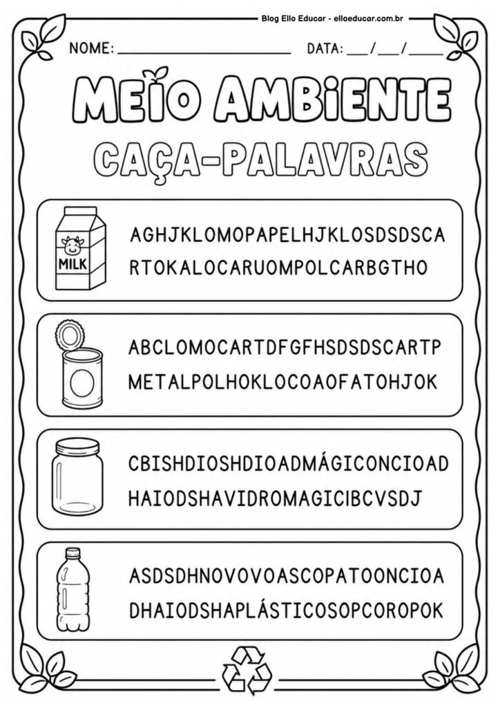 Atividades sobre Meio Ambiente 2° ano