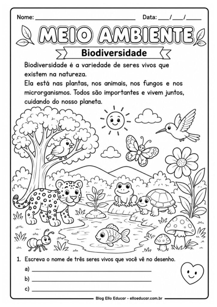 Atividades sobre Meio Ambiente 2° ano