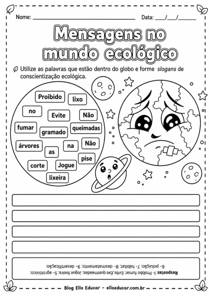 Atividades sobre Meio Ambiente 2° ano