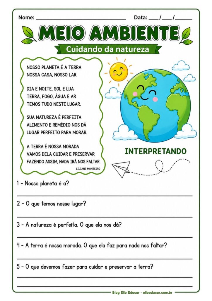 Atividades sobre Meio Ambiente 3° ano.