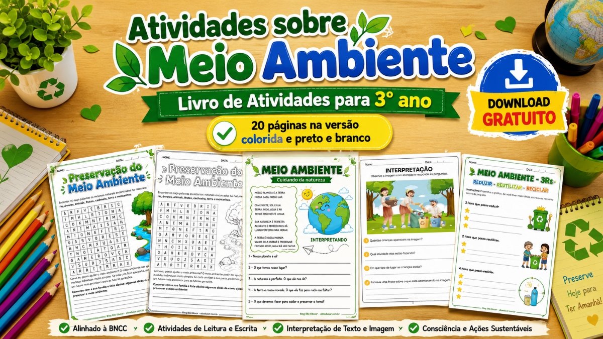 Atividades sobre Meio Ambiente para 3° ano: Recurso gratuito em PDF