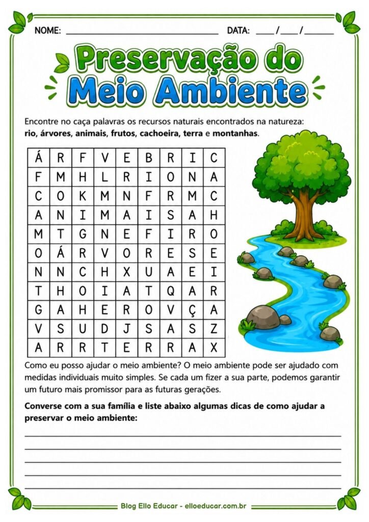 Atividades sobre Meio Ambiente 3° ano