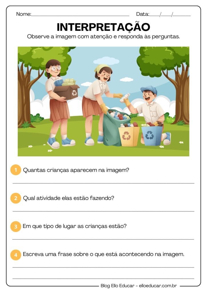 Atividades sobre Meio Ambiente 3° ano