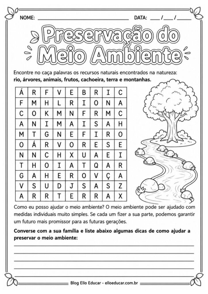 Atividades sobre Meio Ambiente 3° ano