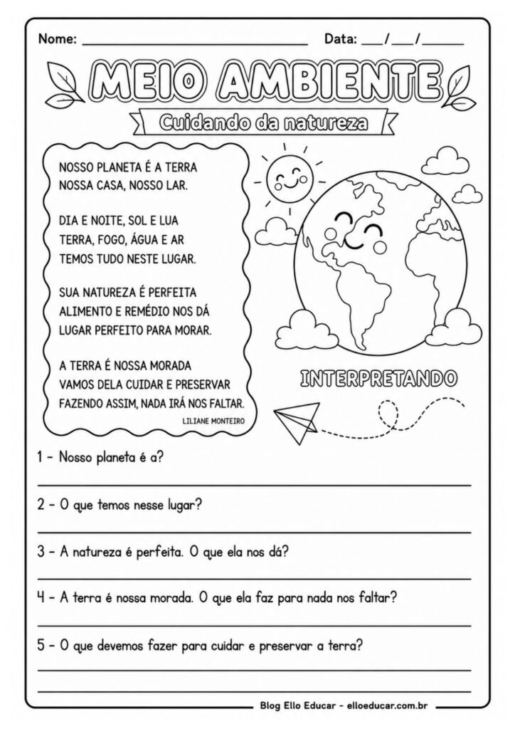 Atividades sobre Meio Ambiente 3° ano.