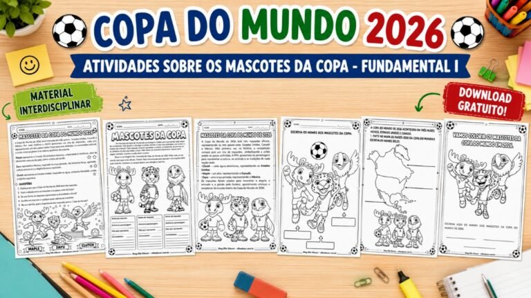 Atividades sobre os mascotes da Copa do Mundo