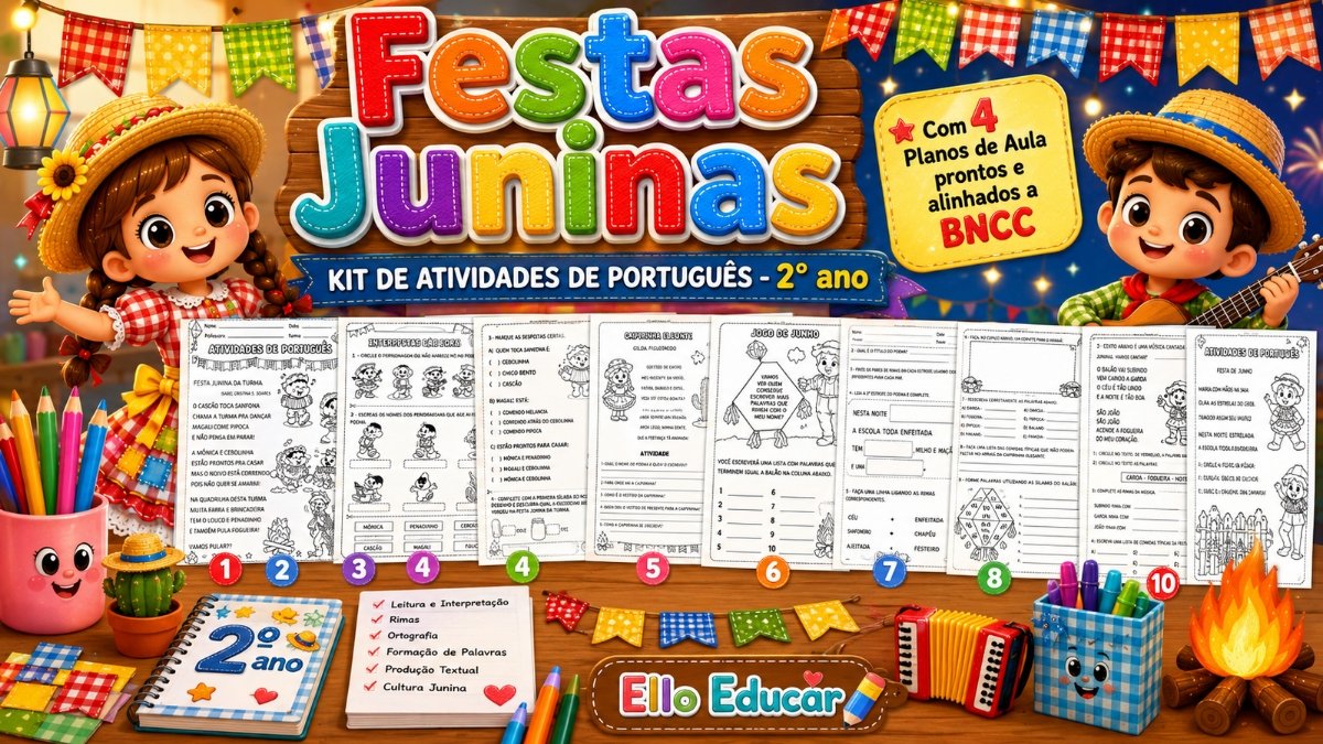 Atividadesde Português sobre Festas Juninas para 2° ano.