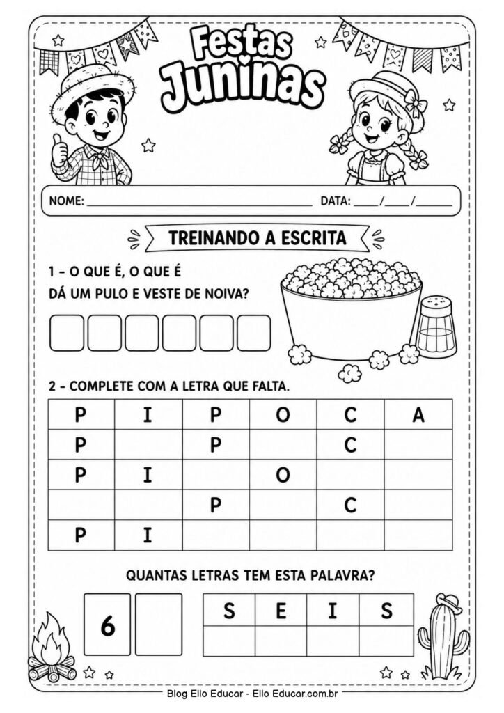 Atividades de Festas Juninas para Educação Infantil