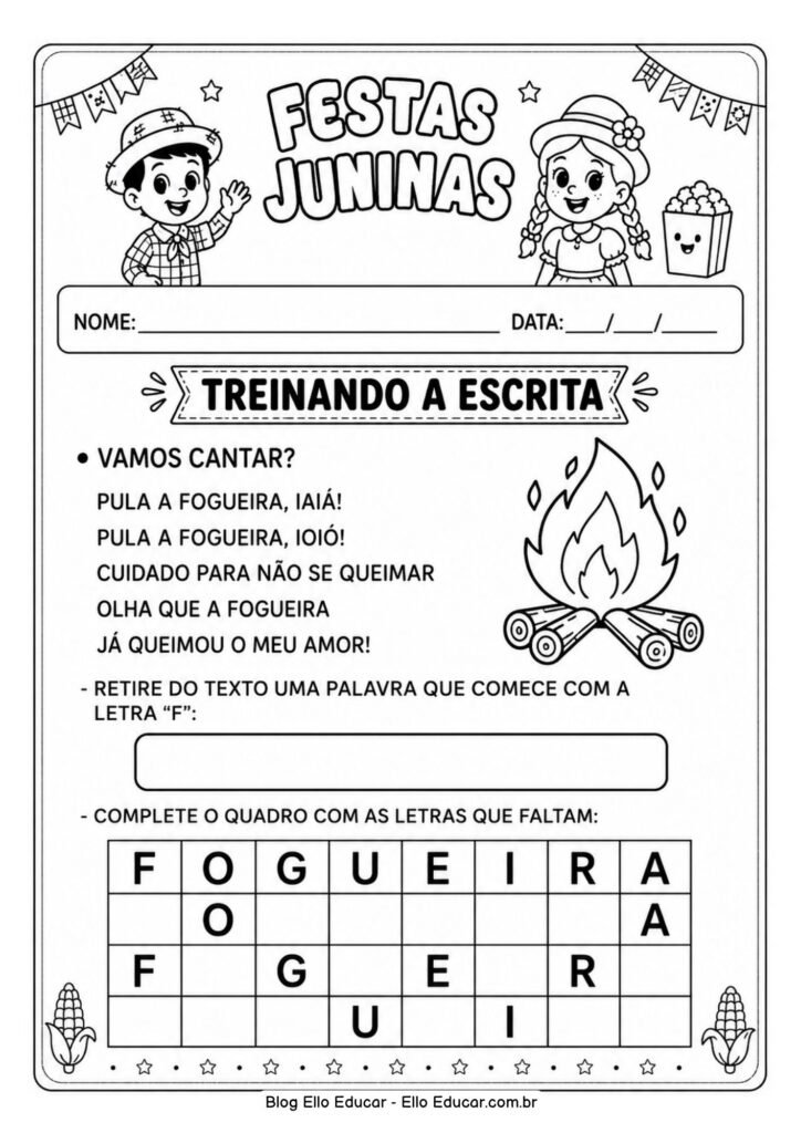 Atividades de Festas Juninas para Educação Infantil