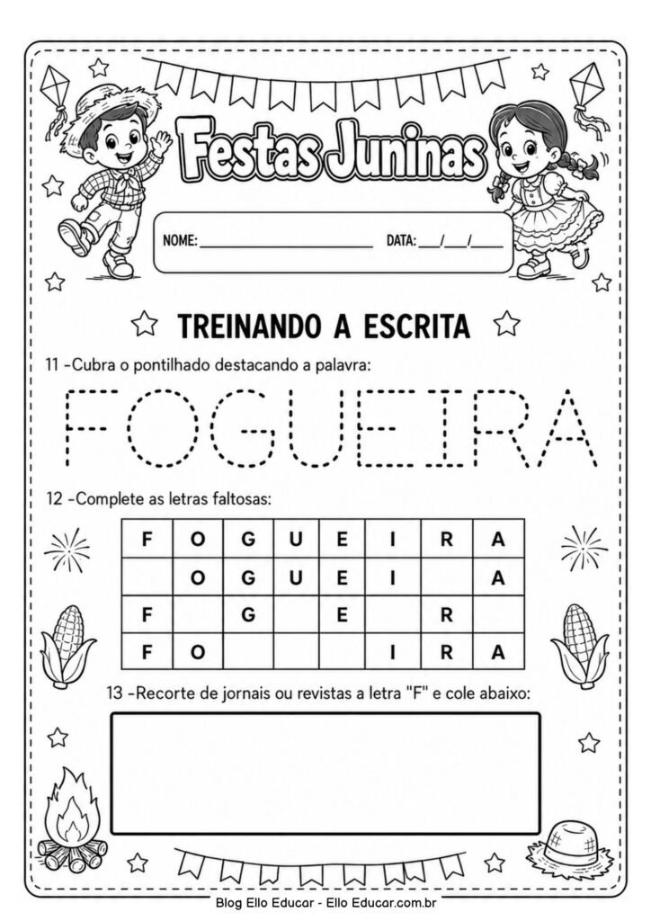 Atividades de Festas Juninas para Educação Infantil