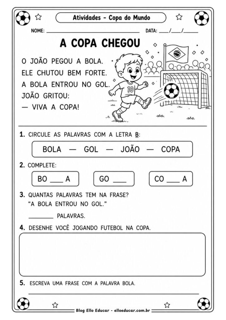 Português da Copa do Mundo para 1° e 2°