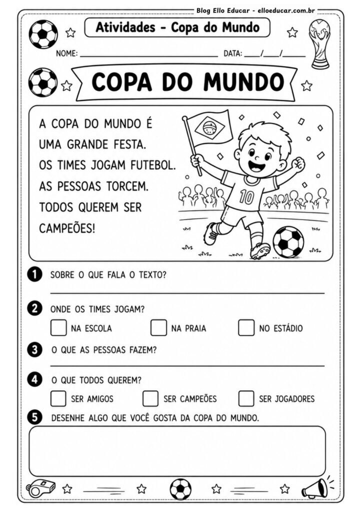 Português da Copa do Mundo para 1° e 2°