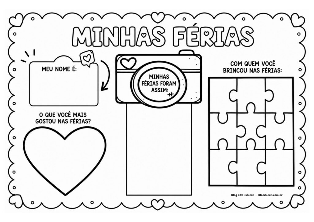 Atividade interativa sobre as férias