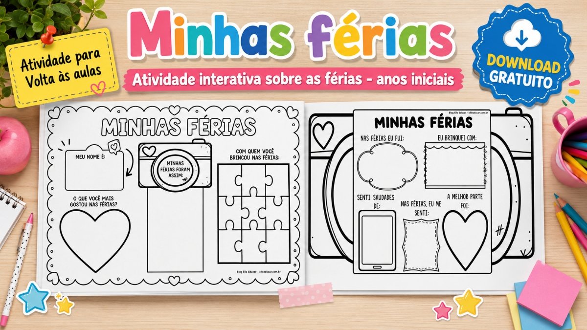 Atividade Interativa sobre as Férias para Imprimir (Grátis)