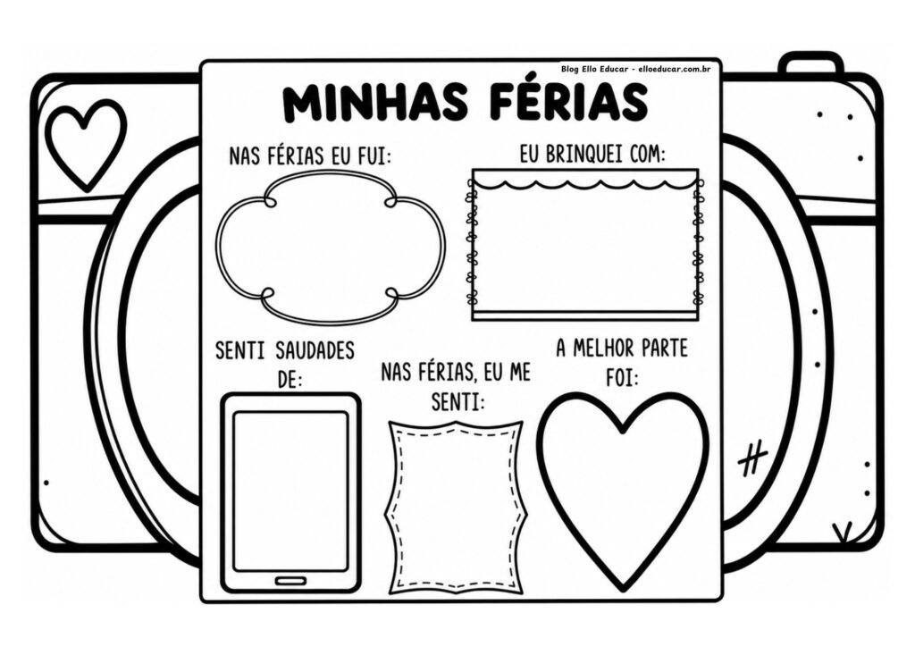 Atividade interativa sobre as férias