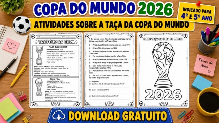 Atividades sobre os troféus da copa do Mundo