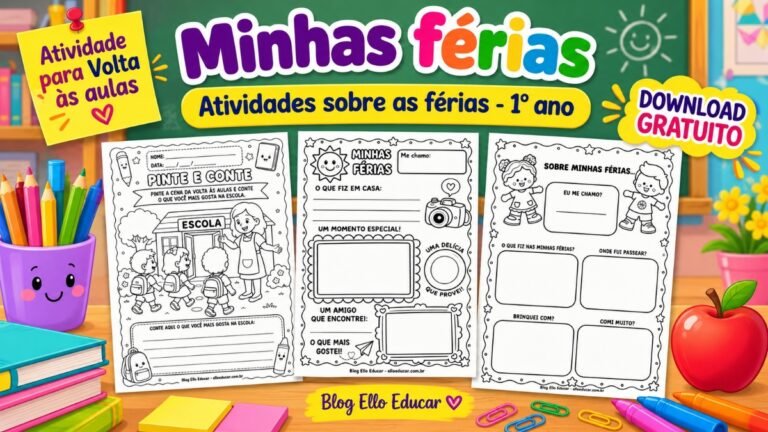 Atividades sobre as férias 1° ano