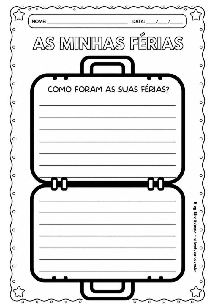 Atividades sobre as férias 2° ano