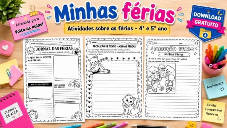 Atividades sobre as férias 4° e 5° ano