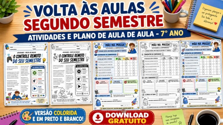 Atividades volta às aulas segundo semestre 7° ano.