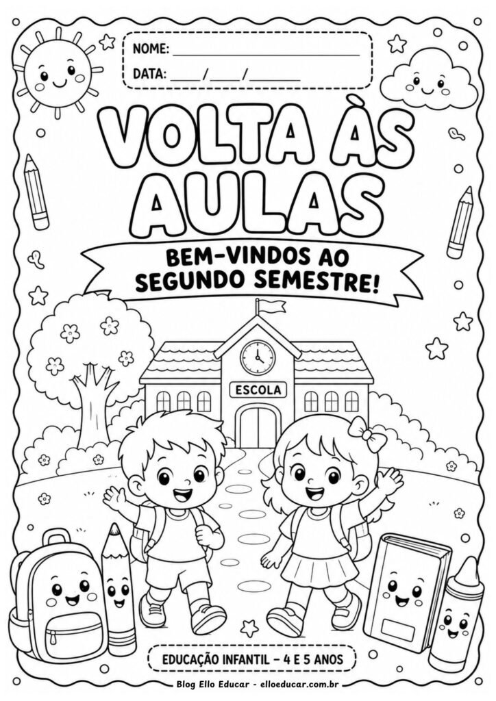 Atividades volta às aulas no segundo semestre para Educação Infantil