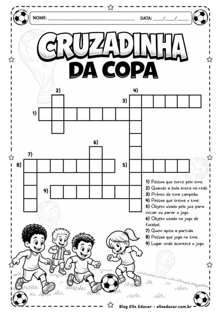 Caça-palavras da Copa do Mundo.