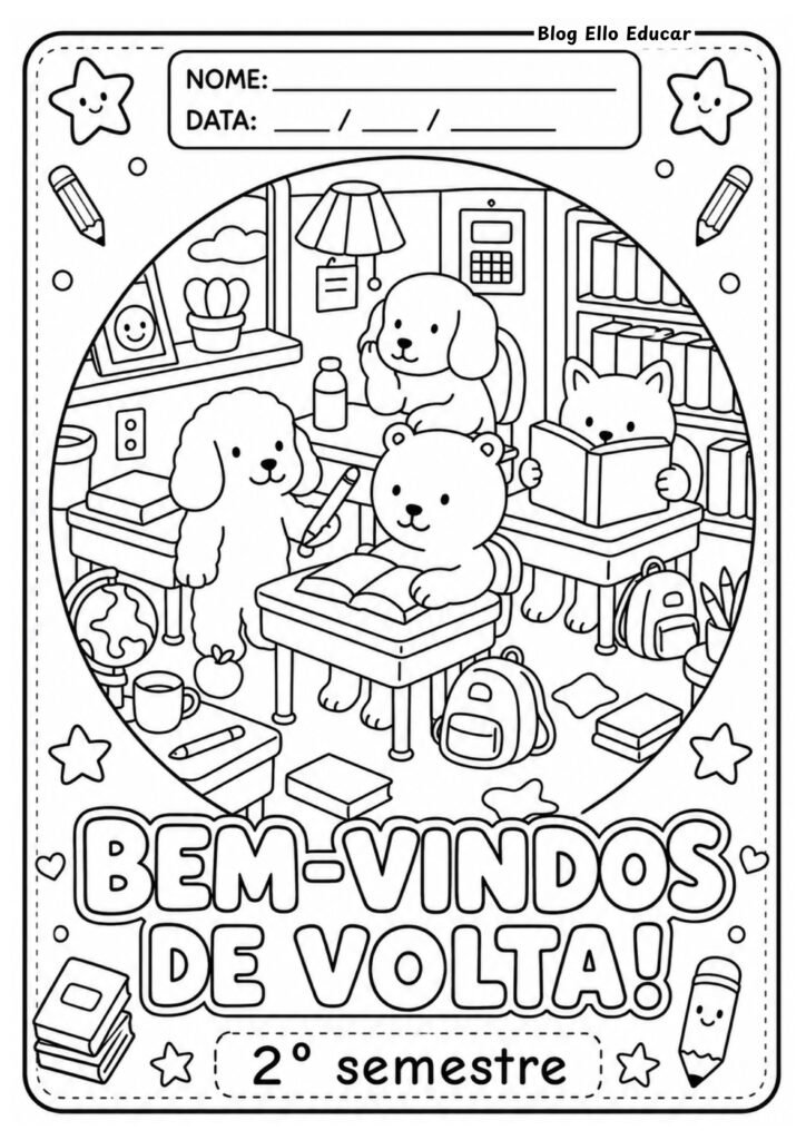 Desenhos volta às aulas Bobbie Goods para colorir.