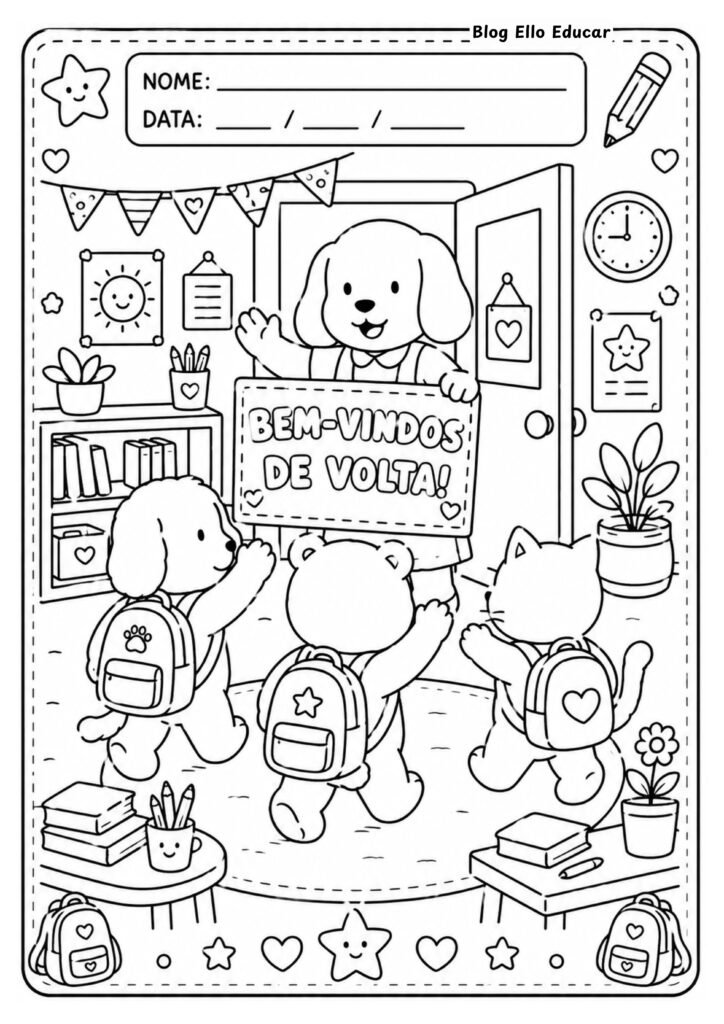 Desenhos volta às aulas Bobbie Goods para colorir.