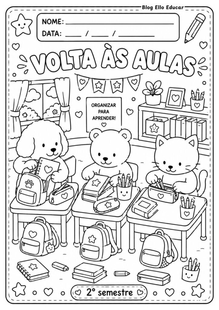 Desenhos volta às aulas Bobbie Goods para colorir.