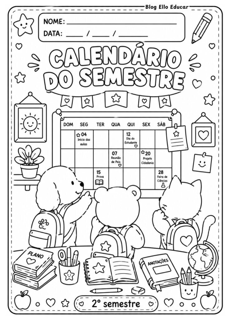 Desenhos volta às aulas Bobbie Goods para colorir.