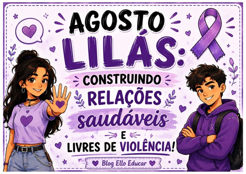 Agosto Lilás na escolas - materiais para imprimir