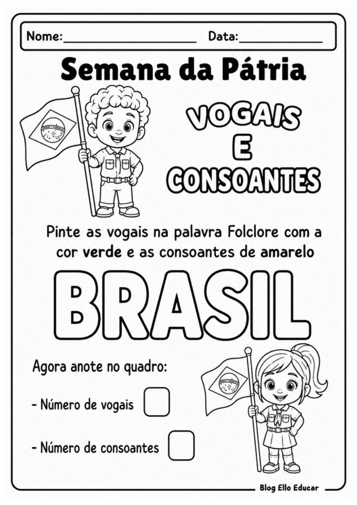Atividades Semana da pátria Educação Infantil