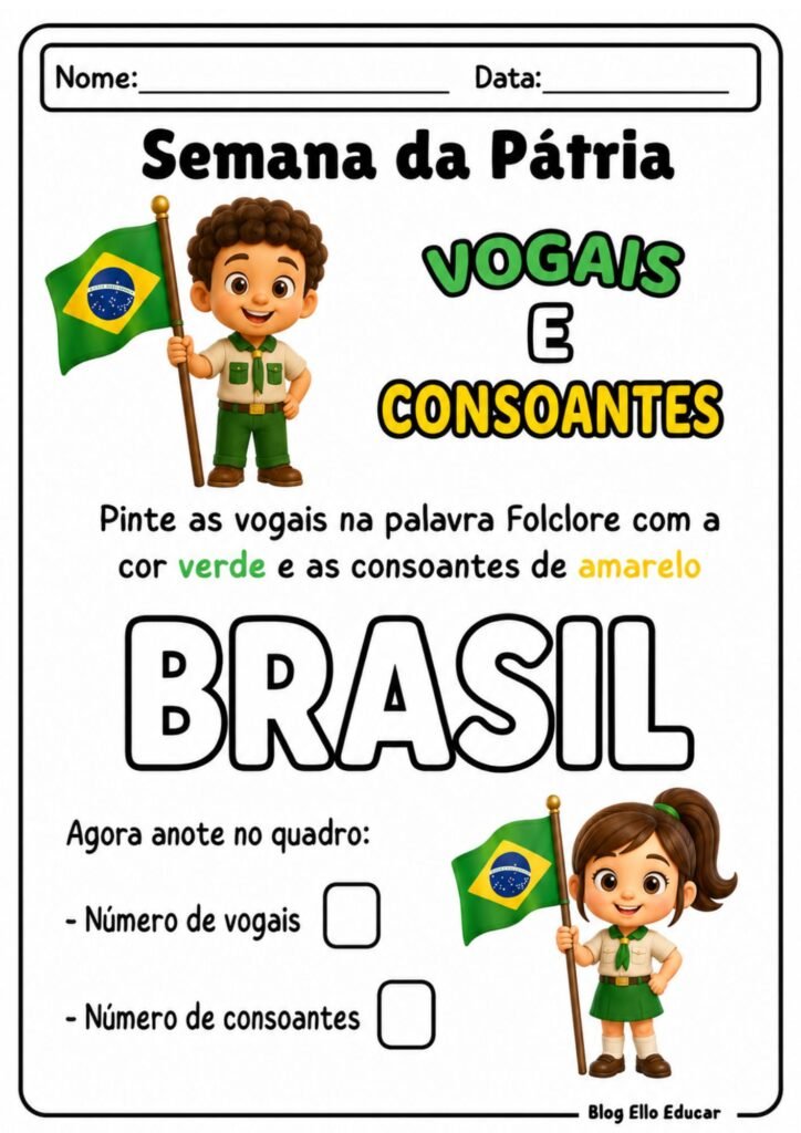 Atividades Semana da pátria Educação Infantil